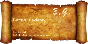 Barna Gedeon névjegykártya